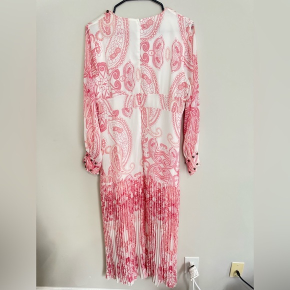 Elegant Pink Paisley Maxi Dress Size XXL - Picture 9 of 11